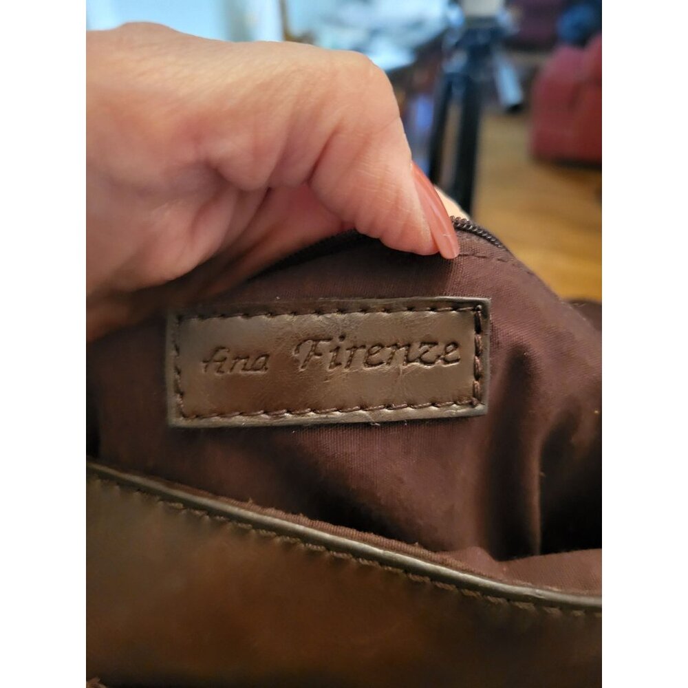 Fina Firenze Y2K Brown Faux Leather Hobo Bag Bronze Hardware Boho 00s Retro - Picture 9 of 9